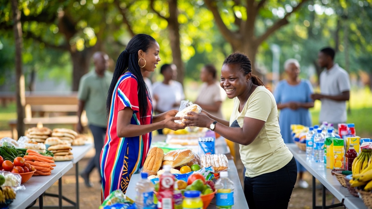 Volunteers working together to support their community
